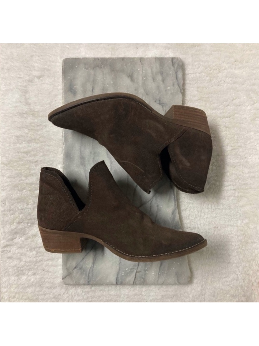 Steve Madden Austin Ankle Booties Shoes Size 8.5 Chocolate Brown Leather - Picture 3 of 10